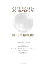Wyróżnienie w konkursie „White” PX3, Prix de la Photographie Paris