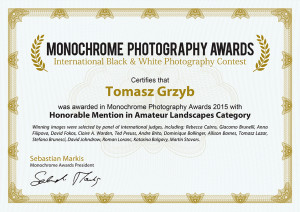Cztery wyróżnienia w konkursie Monochrome Photography Awards w Londynie