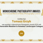 Wyróżnienie w konkursie Monochrome Photography Awards 2018