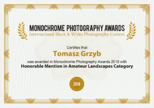 Wyróżnienie w konkursie Monochrome Photography Awards 2018